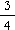 three fourths fraction